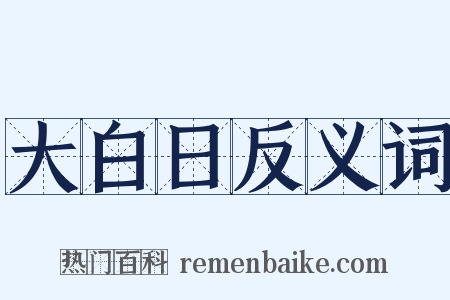 大白日反义词是什么意思的图片